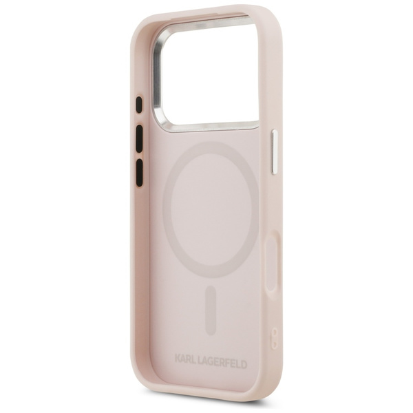 Etui Karl Lagerfeld Initial & Metal Logo MagSafe do iPhone 17 Pro Max różowy