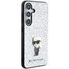 KARL LAGERFELD KLHCS24SGCNPSG S24 S921 SREBRNY/SILVER HARDCASE FIXED GLITTER IKONIK LOGO METAL PIN
