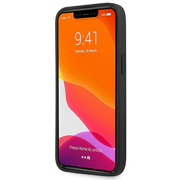 AMG AMHCP14LGSEBK iPhone 14 Pro 6.1 "black / black hardcase Leather Debossed Lines