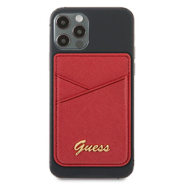 Guess Wallet Card Slot GUWMSSASLREMagSafe Saffiano czerwony/red