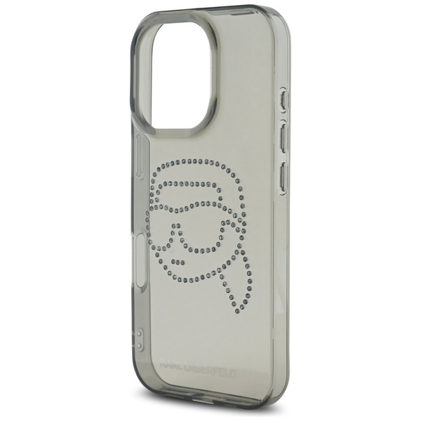 Etui Karl Lagerfeld IML Rhinestones Karl  Head do iPhone 16 Pro czarny