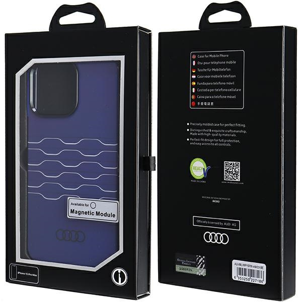 Etui Audi IML MagSafe na iPhone 15 Pro Max - niebieskie