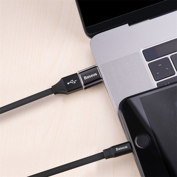 Adapter Baseus USB do USB Type-C 2,4A (czarny)