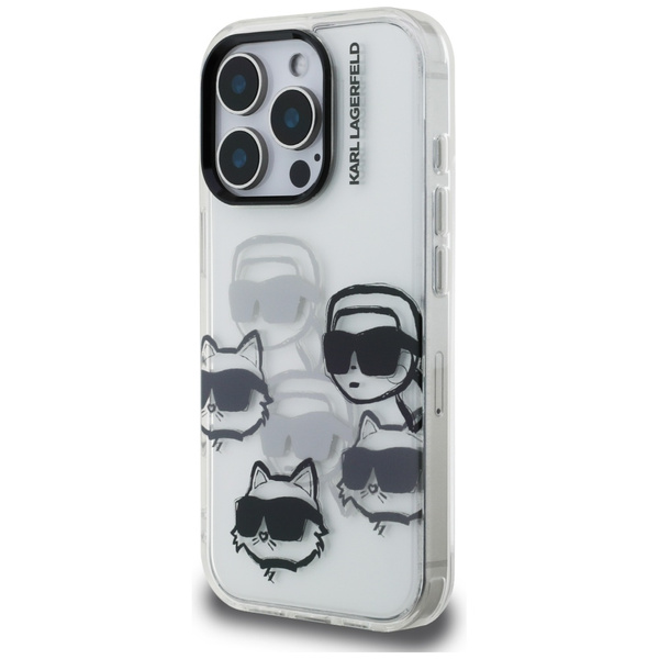 Etui Karl Lagerfeld IML Multi K&C Head   Pattern do iPhone 16 Pro Max przezroczysty