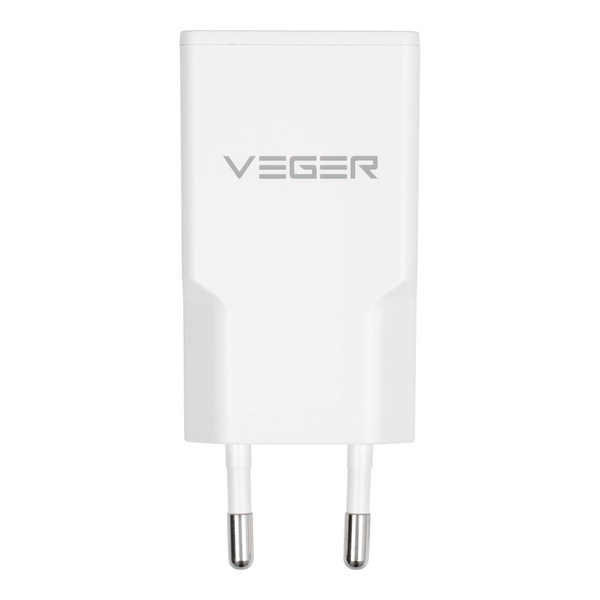 VEGER ładowarka sieciowa USB A + USB C QC PD 30W 30W1A1C biała