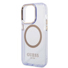 Guess GUHMP14XHTCMU iPhone 14 Pro Max 6,7" purpurowy/purple hard case Gold Outline Translucent MagSafe