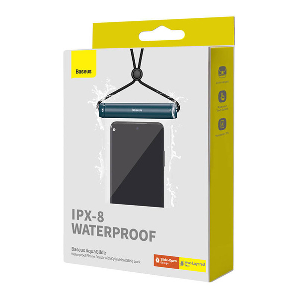 Etui Baseus AquaGlide BS-PC030 wodoodporne IPX8 z cylindrycznym zapięciem - niebieskie