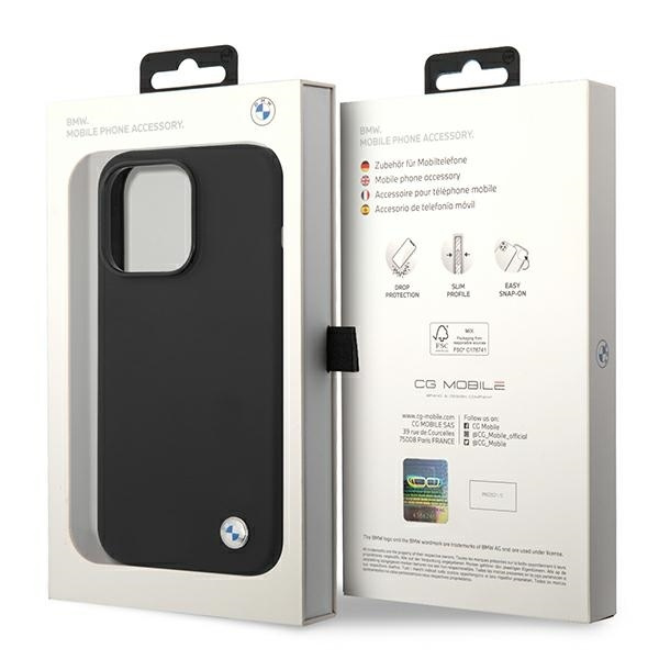 Etui BMW Silicone Metal Logo na iPhone 14 Pro Max - czarne