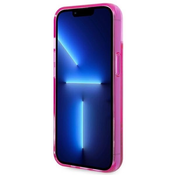 Etui Karl Lagerfeld Liquid Glitter Elong na iPhone 14 6,1" - różowe