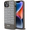 DKNY DKHMP15SPSOSPW iPhone 15 / 14 / 136.1" brązowy/brown hardcase Leather Printed Pattern Metal Logo MagSafe
