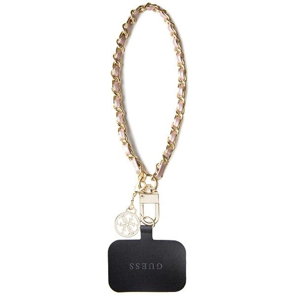 Guess GUOUCHSAMC4P Universal Hand Strapróżowy/pink Saffiano Chain 4G Charm