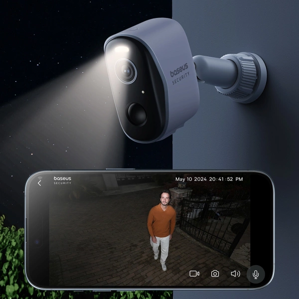 Zewnętrzna kamera Baseus Security N1 Plus 2K – biała