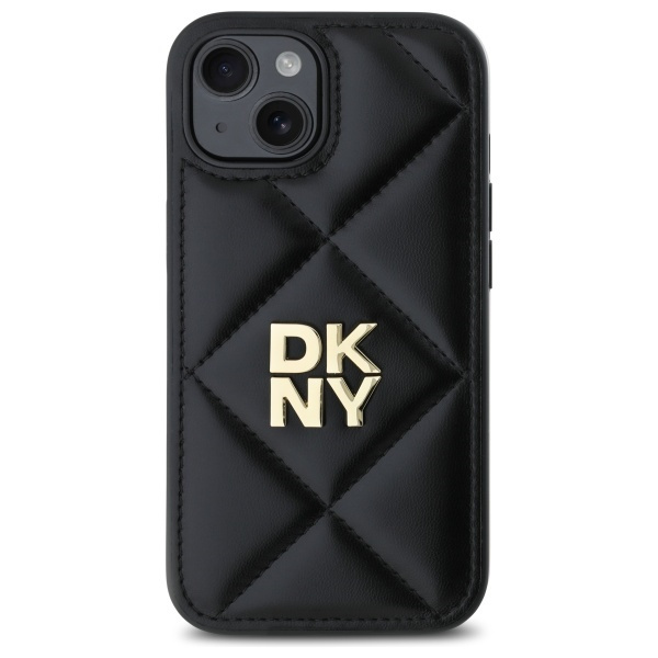 DKNY DKHCP15SPQDSLK iPhone 15 6.1"       czarny/black Quilted Stack Logo