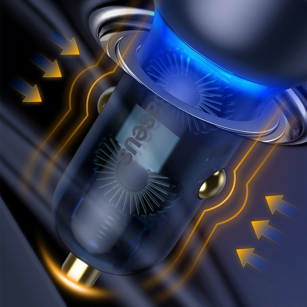 Baseus USB / USB Type C car charger 65 W 5 A SCP Quick Charge 4.0+ Power Delivery 3.0 LCD screen transparent (CCKX-C0A)