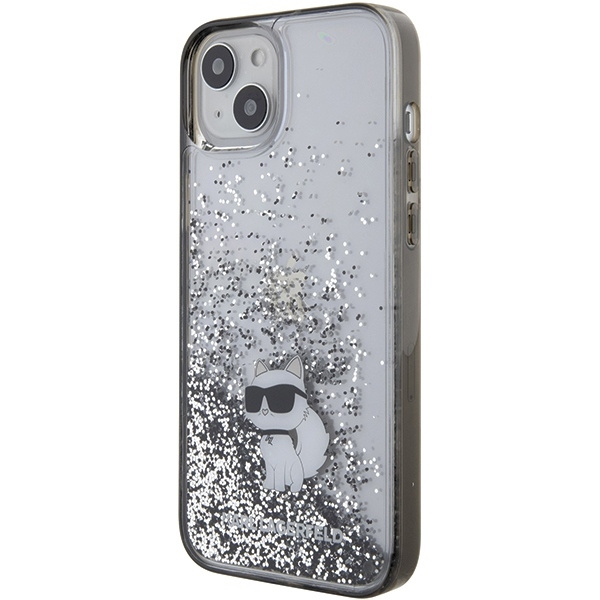 KARL LAGERFELD KLHCP15MLKCNSK IPHONE 15 PLUS / 14 PLUS 6.7 "TRANSPARENT HARDCASE LIQUID GLITTER CHOUPETTE