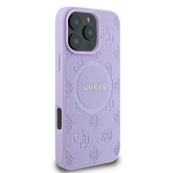 Guess GUHMP16XPSAPSMEU iPhone 16 Pro Max6.9" fioletowy/purple hardcase Saffiano Peony Classic Logo MagSafe