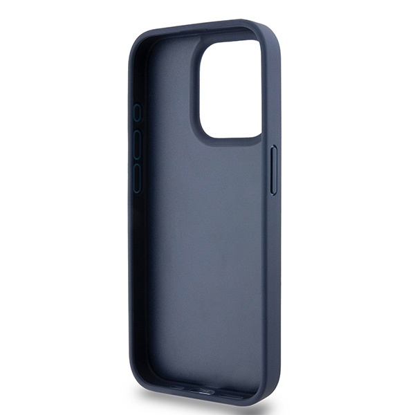 DKNY DKHCP15LPRTHSLB iPhone 15 Pro6.1" niebieski/blue hardcase Leather Mono Stripe & Metal Logo