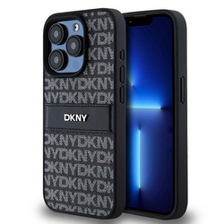DKNY DKHCP15LPRTHSLK iPhone 15 Pro6.1" czarny/black hardcase Leather Mono Stripe & Metal Logo