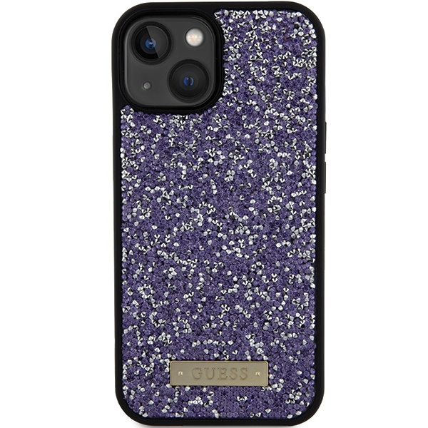 Guess GUHCP15SPFGSBSP iPhone 15 / 14 / 13 6.1" fioletowy/purple hardcase Rhinestone Metal Logo