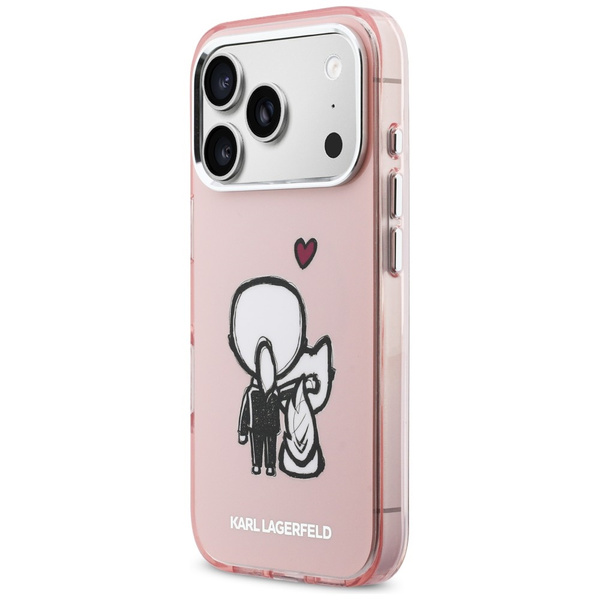Etui Karl Lagerfeld Karl & Choupette     Back MagSafe do iPhone 17 Pro Max różowy