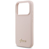 Etui Guess Silicone Script Metal Logo    MagSafe do iPhone 17 Pro różowy