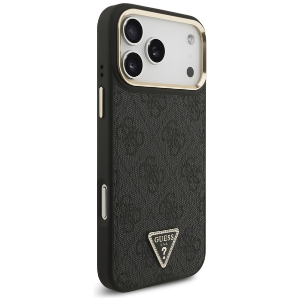 Etui Guess 4G Triangle Logo MagSafe do   iPhone 17 Pro Max czarny złoty