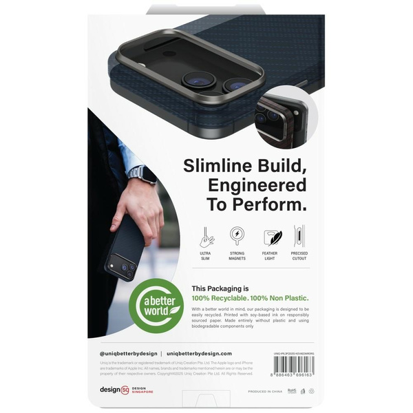 Etui UNIQ Keva EDGE do iPhone 17 Pro     Magclick Charging pomarańczowy