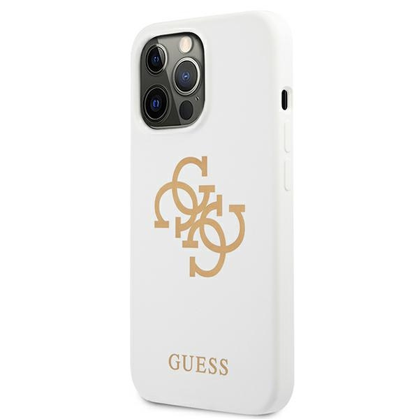 Guess GUHCP13LLS4GGWH iPhone 13 Pro / 136,1" biały/white hard case Silicone 4G Logo