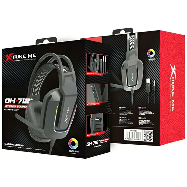 XTRIKE ME gamingowy zestaw słuchawkowyGH-712 Headset w/ Mic czarny/black
