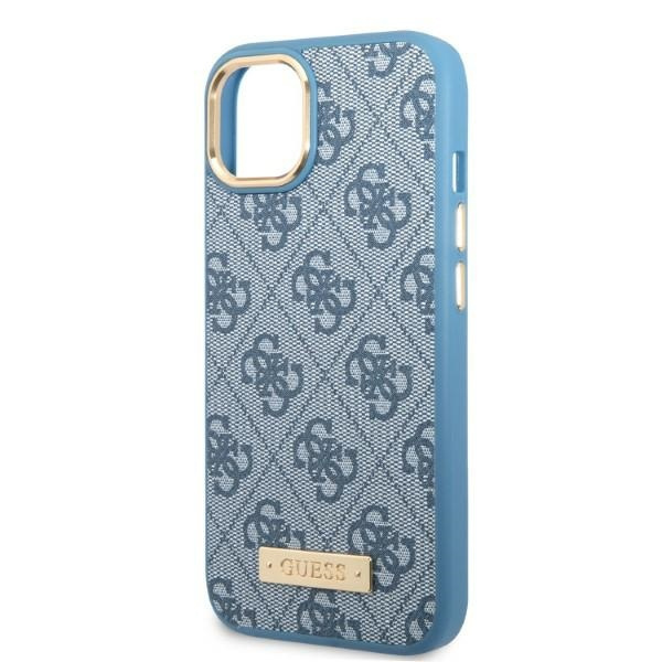Guess GUHMP13MU4GPRB iPhone 13 / 14 / 156.1" niebieski/blue hard case 4G Logo Plate MagSafe