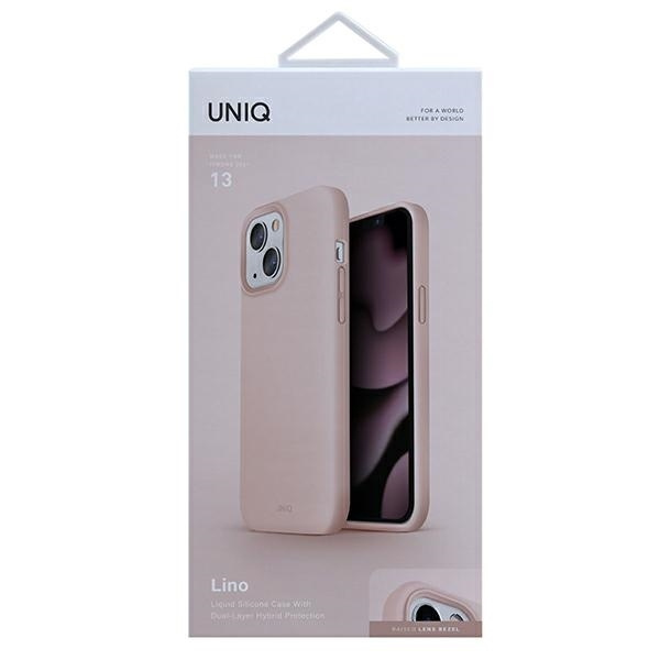 Etui Uniq Lino na iPhone 13 - różowe