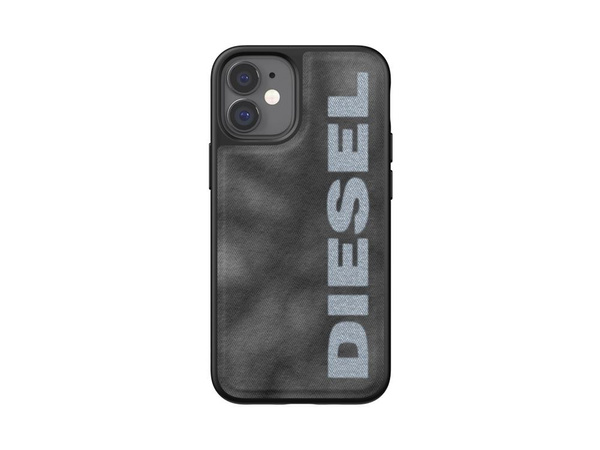 DIESEL MOULDED CASE BLEACHED DENIM IPHONE 12 MINI SZARY/BIAŁY