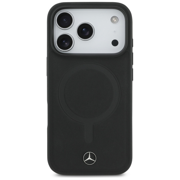 Etui Mercedes Plain Smooth Leather       MagSafe do iPhone 17 Pro czarny