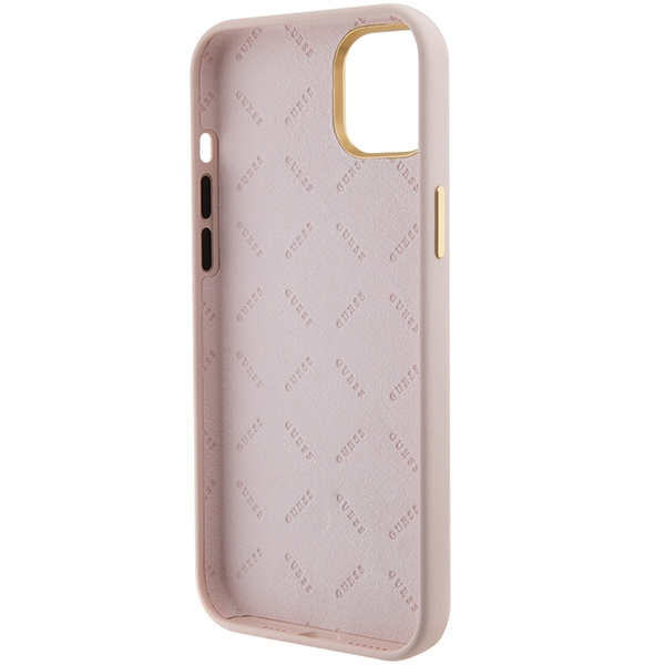 Guess GUHCP15SM4DGPP iPhone 15 / 14 / 13 6.1" jasnoróżowy/pink hardcase Silicone Logo Strass 4G