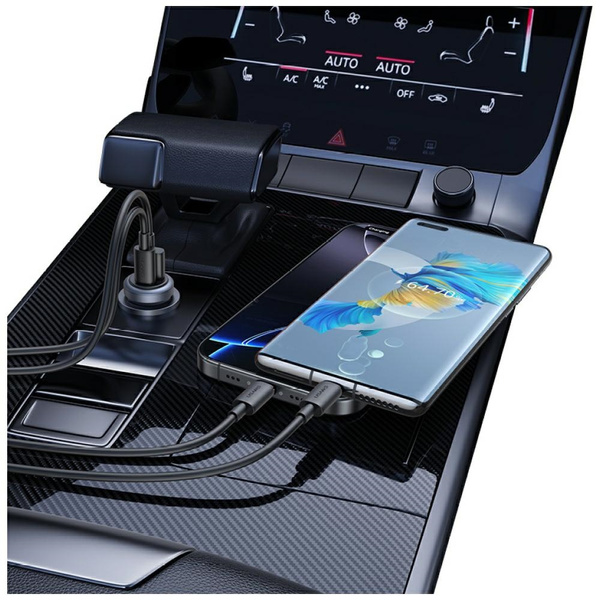 Ładowarka samochodowa USAMS CC322 30W 1xUSB-A 1xUSB-C tarnish