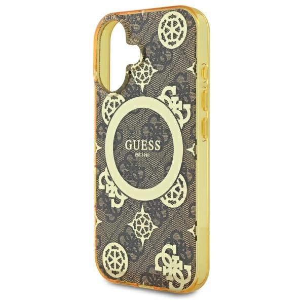 Guess GUHMP16SH4PYEEW iPhone 166.1" brązowy/brown hardcase IML Peony On 4G Background MagSafe