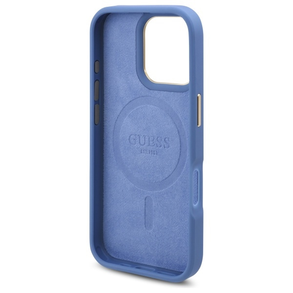 Guess GUHMP16XU4GPRB iPhone 16 Pro Max6.9" niebieski/blue hardcase 4G Logo Plate MagSafe