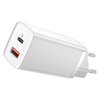Baseus GaN2 Lite fast charger 65W USB / USB Type C Quick Charge 3.0 Power Delivery (gallium nitride) white (CCGAN2L-B02)