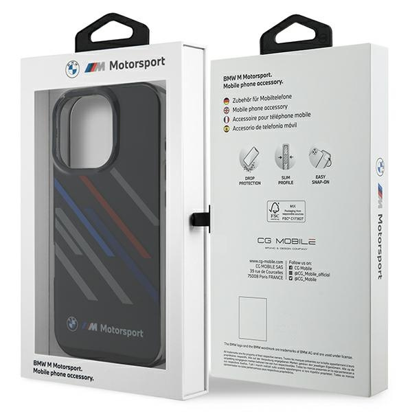 BMW BMHCP16L23HTRAK iPhone 16 Pro 6.3"    czarny/black hardcase Motorsport IML Random Stripes