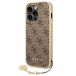 Guess GUHCP14LGF4GBR iPhone 14 Pro6,1" brązowy/brown hardcase 4G Charms Collection
