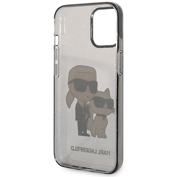 KARL LAGERFELD KLHCP12MHNKCTGK IPHONE 12 /12 PRO 6,1" CZARNY/BLACK HARDCASE GLITER KARL&CHOUPETTE