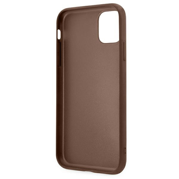 Guess GUHCN61G4GFBR iPhone 11 / Xr 6,1"brązowy/brown hard case 4G Metal Gold Logo