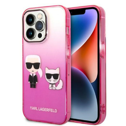KARL LAGERFELD KLHCP14LTGKCP IPHONE 14 PRO 6,1" HARDCASE RÓŻOWY/PINK GRADIENT IKONIK KARL & CHOUPETTE