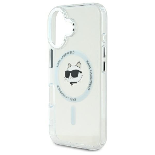 Karl Lagerfeld KLHMP16MHLSCHH iPhone 16 Plus 6.7" biały/white hardcase IML Metal Choupette Head MagSafe
