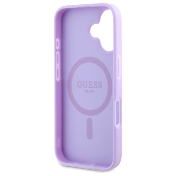 Guess GUHMP16MPSAPSMEU iPhone 16 Plus    6.7" fioletowy/purple hardcase Saffiano Peony Classic Logo MagSafe