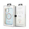 Guess GUHMP13MHTCMB iPhone 13 / 14 / 15 6.1" niebieski/blue hard case Gold Outline Translucent MagSafe