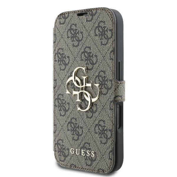 Guess GUBKP16S4GMGBR iPhone 166.1" brązowy/brown book 4G Metal Logo