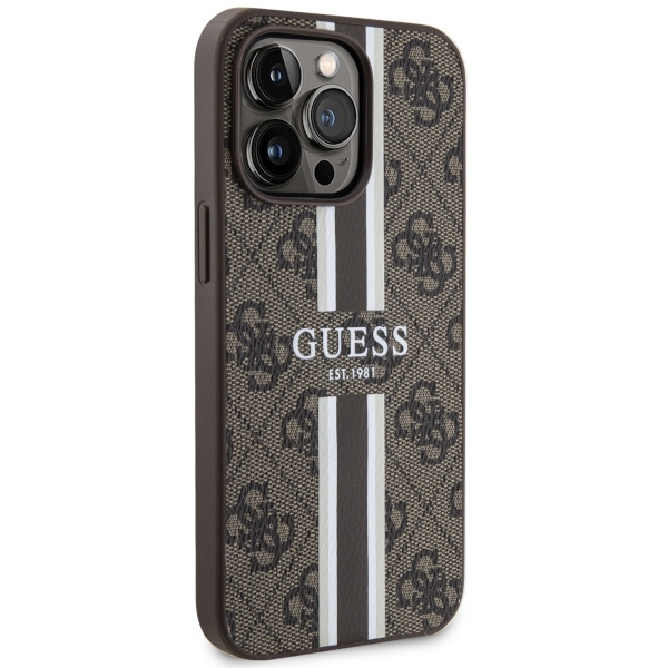 Guess GUHMP13XP4RPSW iPhone 13 Pro Max6.7" brązowy/brown hardcase 4G Printed Stripes MagSafe