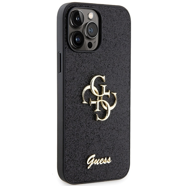 GUESS GUHCP13XHG4SGK IPHONE 13 PRO MAX 6.7 "BLACK/BLACK HARDCASE GLITTER SCRIPT BIG 4G