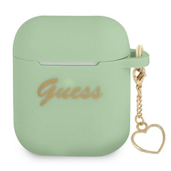 GUESS GUA2LSCHSN AIRPODS 1/2 COVER GREEN/GREEN SILICONE CHARM HEART COLLECTION